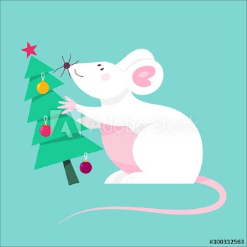 Cute Christmas rat