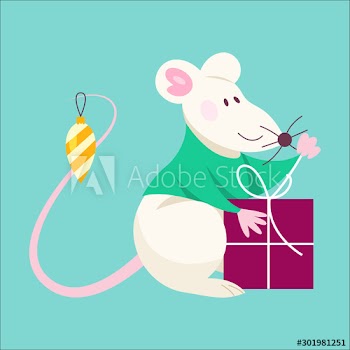 Cute Christmas rat