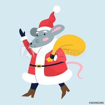 Cute Christmas rat