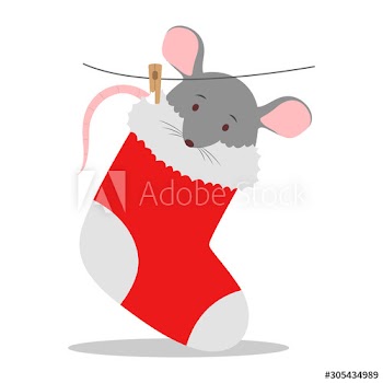 Cute Christmas rat