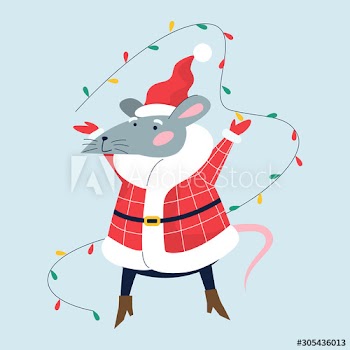 Cute Christmas rat