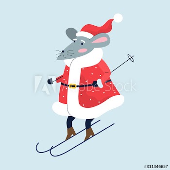 Cute Christmas rat