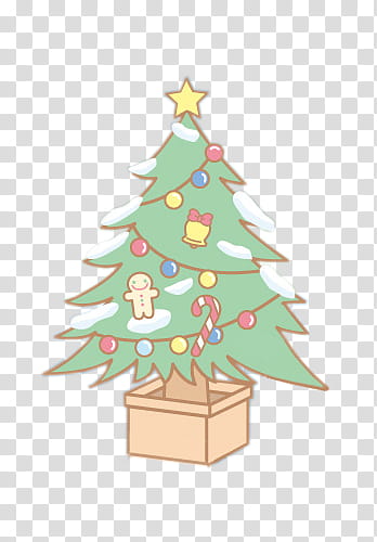 Cute Christmas xp, Christmas tree with yellow star illustration transparent background PNG clipart