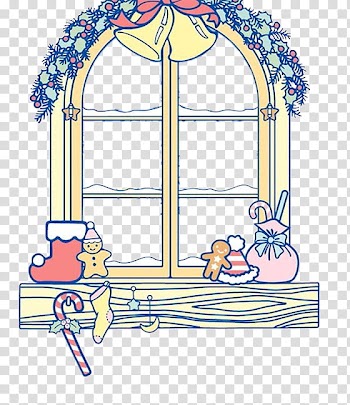 Cute Christmas xp, holiday window transparent background PNG clipart