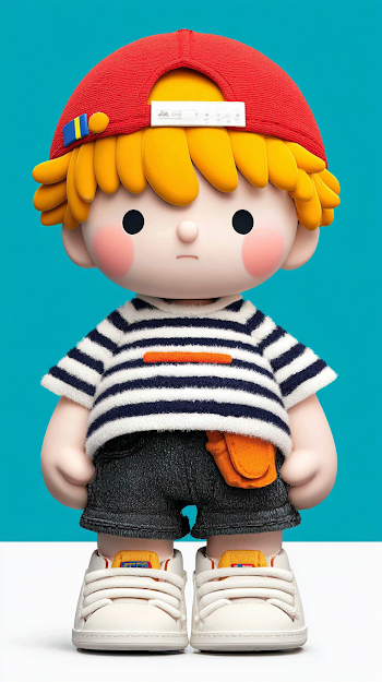 Cute Clay Character of a Boy in Cap
