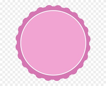 Cute Cliparts Pink - Scalloped Circle Frame Clip Art