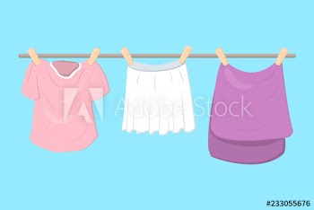 Cute clothes are drying on the rope