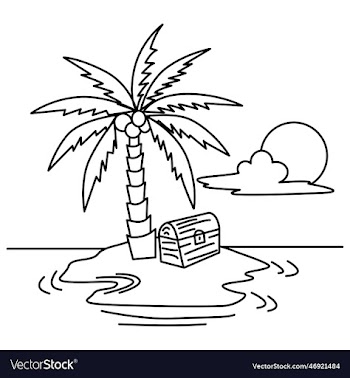 cute coconut tree cartoon coloring page