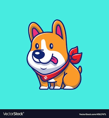 cute corgi sitting cartoon