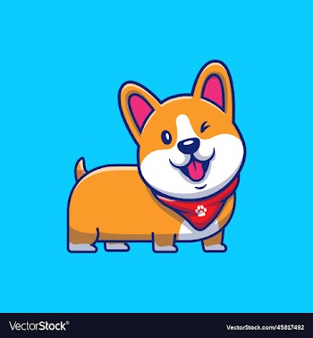 cute corgi wink cartoon