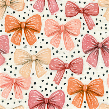 Cute Country Preppy Pattern with Bows and Polka Dots