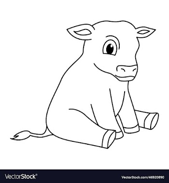 cute cow cartoon coloring page for kids
