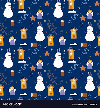 cute cozy winter seamless pattern