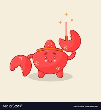 cute crab of magician character