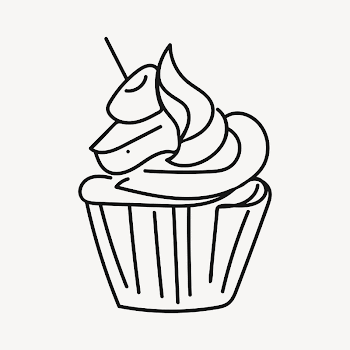 Cute cupcake, dessert food doodle | Free Photo Illustration - rawpixel