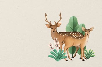 Cute deer background, beige design, | Free Photo Illustration - rawpixel