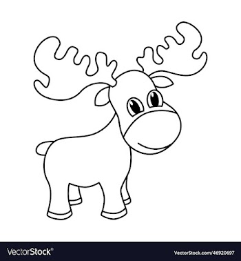 cute deer cartoon coloring page for kids