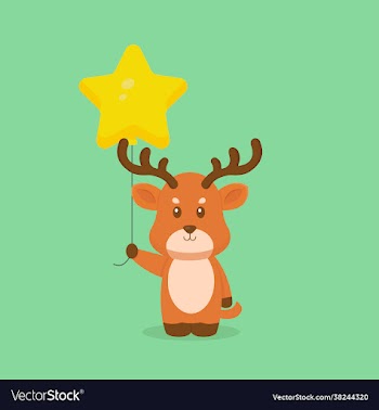 cute deer holding balloon free