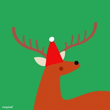Cute deer with a Christmas hat vector design | Free stock vector - 477123