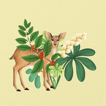 Cute deer, yellow design, animal | Free Photo Illustration - rawpixel
