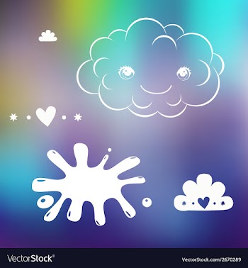  					Cute designs on blurred background vector image														