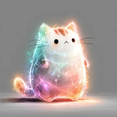 Cute Digital Mascot in Neon Colors Cute Digital Mascot in Neon Colors