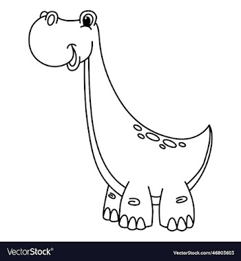 cute dinosaur cartoon coloring page for