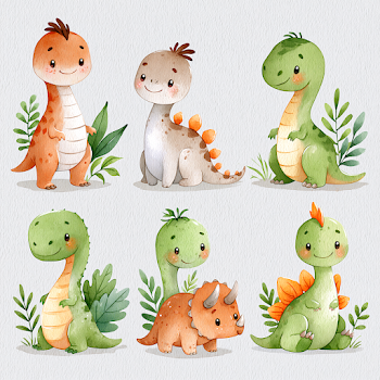 Cute Dinosaur Illustrations for Kids