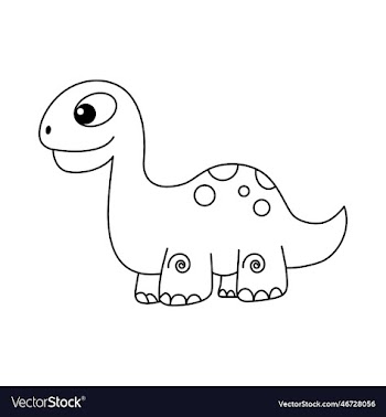 cute dinosur cartoon for kids coloring