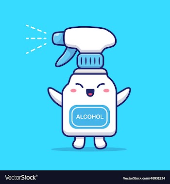 cute disinfectant spray bottle cartoon