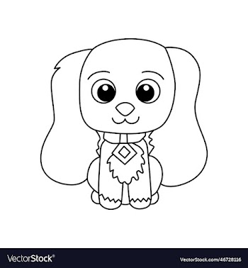 cute dog animal cartoon for kids coloring