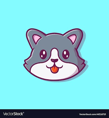 cute dog face cartoon