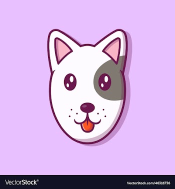 cute dog face cartoon