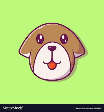 cute dog face cartoon