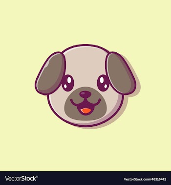 cute dog face cartoon