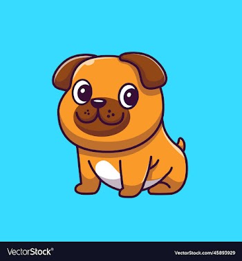 cute dog sitting cartoon