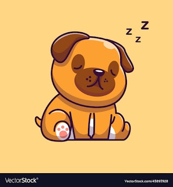 cute dog sleeping cartoon
