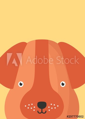 Cute dog snout flat vector illustration
