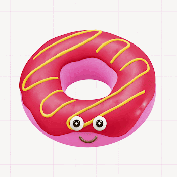 Cute donut, 3D rendering design | Free Photo - rawpixel