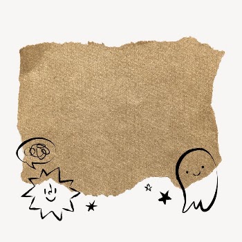 Cute doodle frame, ripped paper | Free PSD - rawpixel