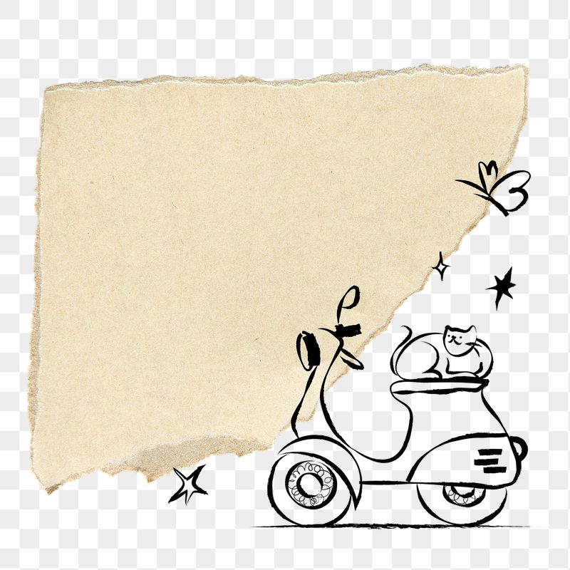 Cute doodle png ripped paper | Free PNG - rawpixel