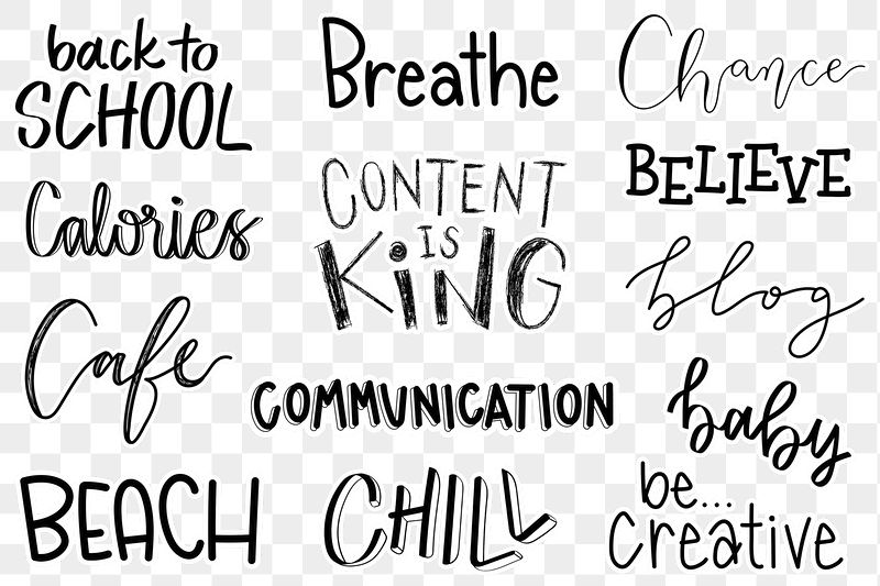 Cute doodle png word sticker | Free PNG - rawpixel