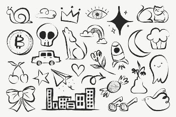 Cute doodle sticker, aesthetic cartoon | Free Vector - rawpixel