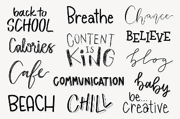 Cute doodle word sticker typography | Free PSD - rawpixel