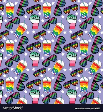 cute doodles lgbt seamless pattern