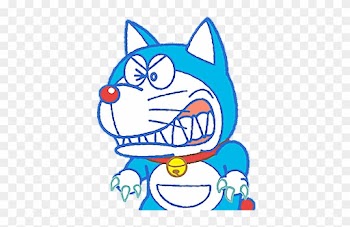Cute Doraemon Halloween Wolf Werewolf - Gray Wolf