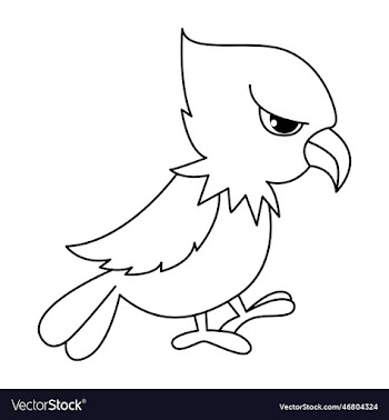 cute eagle cartoon coloring page for kids