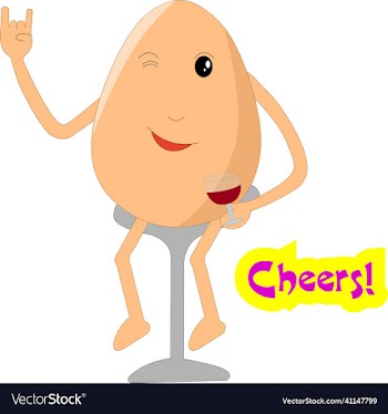 cute egg cartoon in party mood having drink