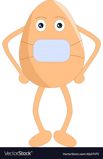 cute egg wearing mask