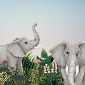 Cute elephant background, blue sky | Free Photo - rawpixel